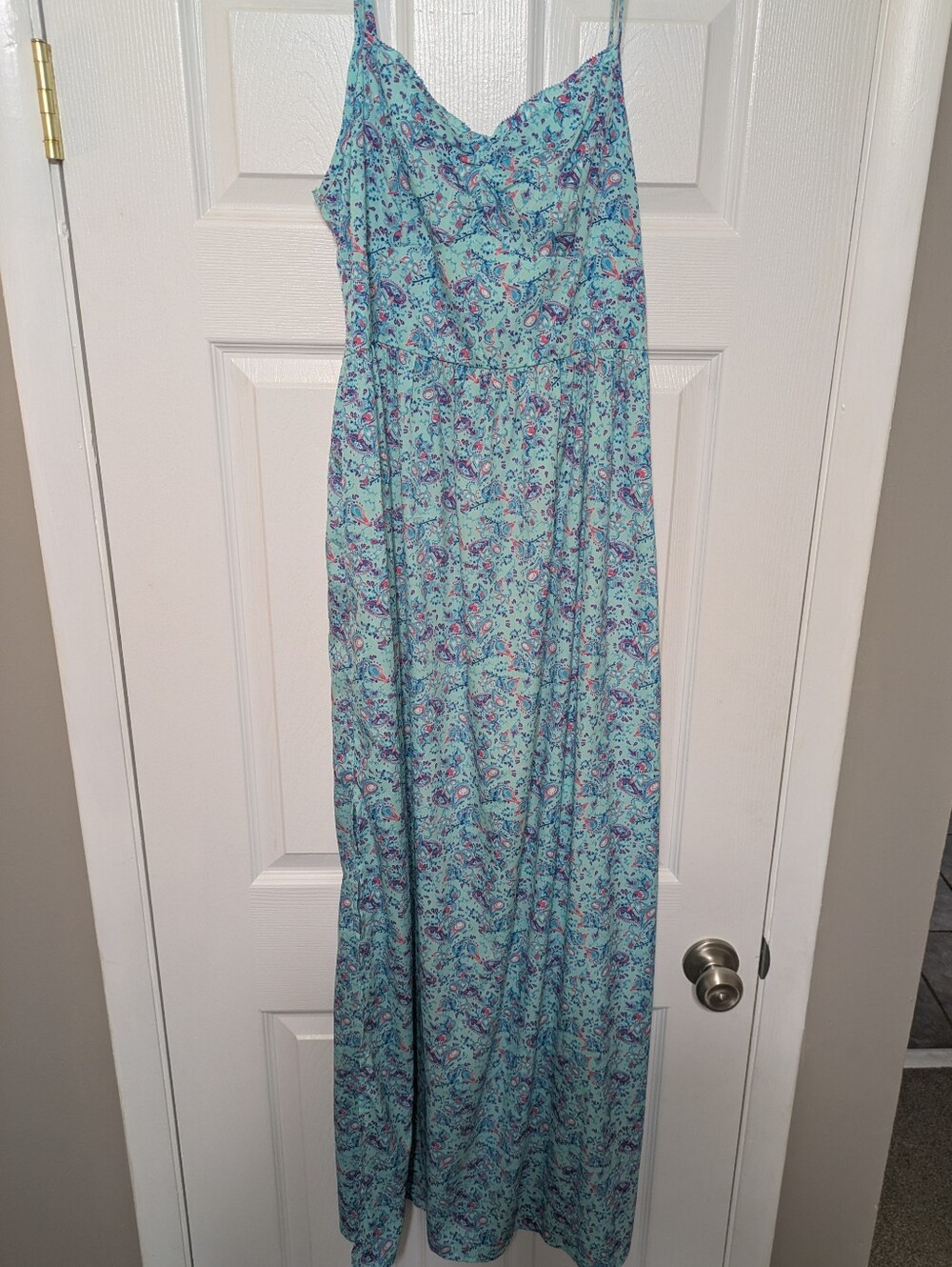 Arizona Jean Company Aqua Paisley Print Dress